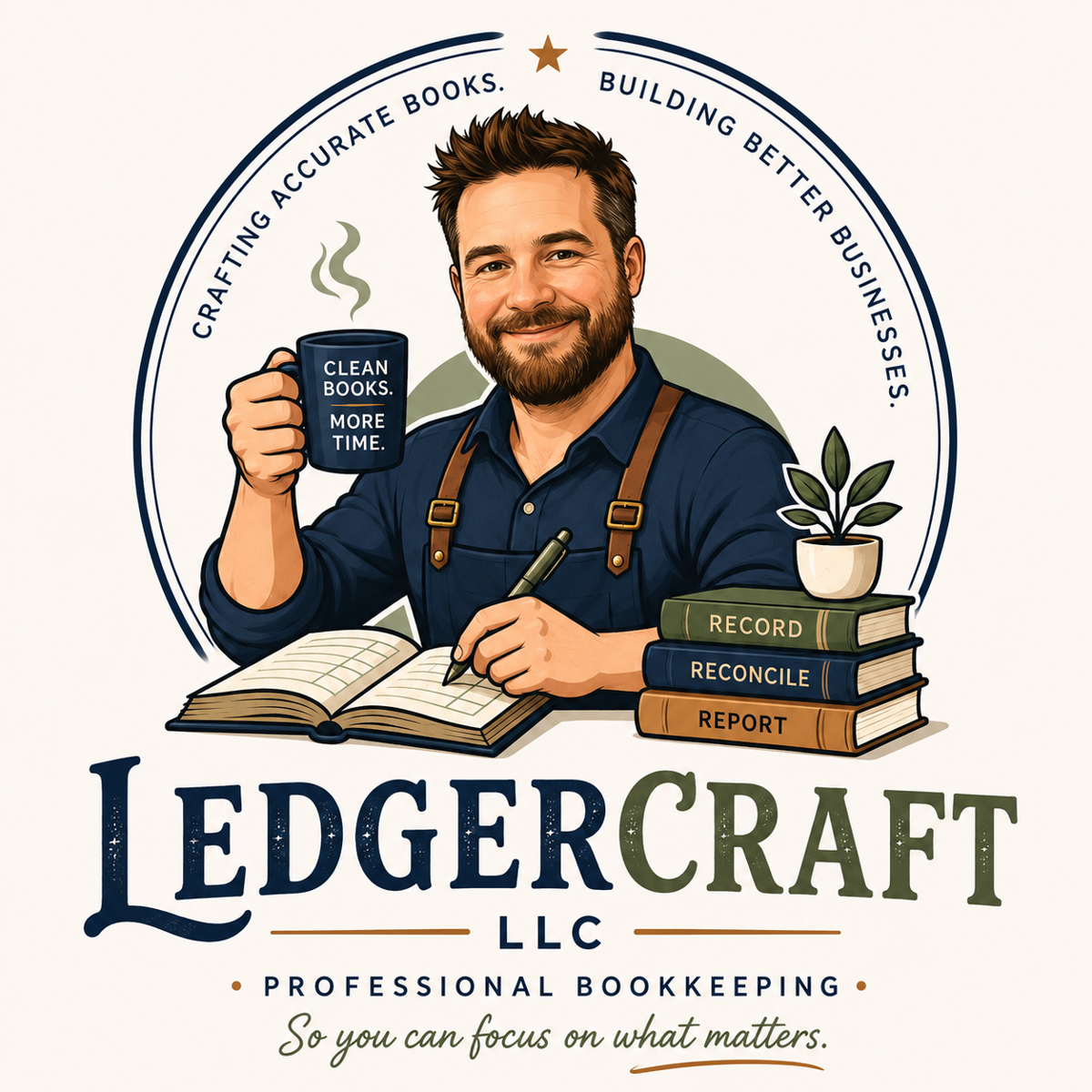 LedgerCraft LLC professional bookkeeping illustration